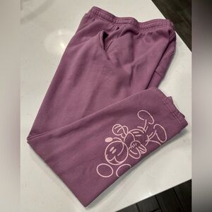 Women’s Disney/Mickey Mouse Purple Sweatpants, size M.